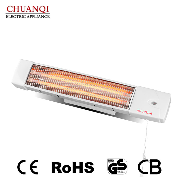 Máy sưởi treo tường thạch anh 1200W 2 ống có công tắc dây kéo