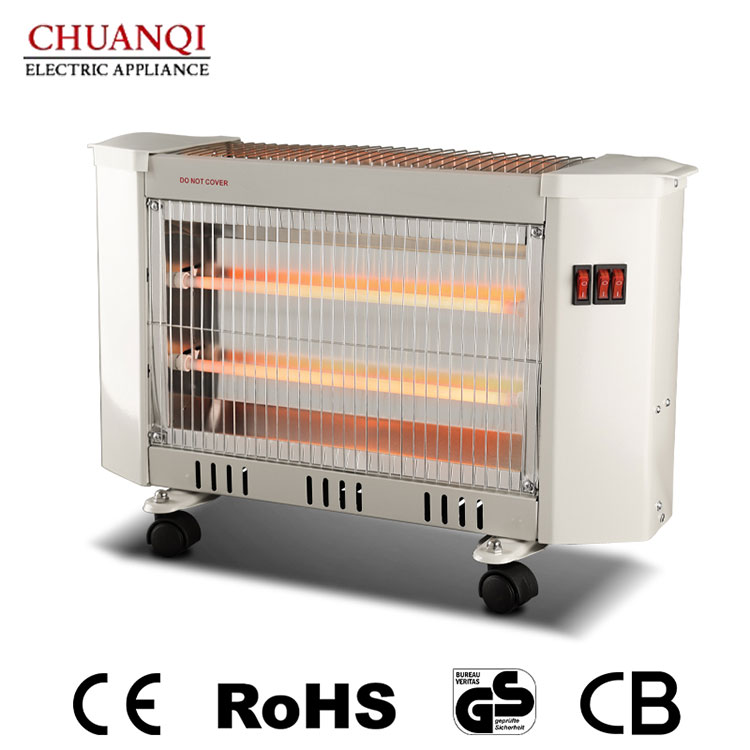 Máy sưởi thạch anh 3 ống 1500W có bánh xe