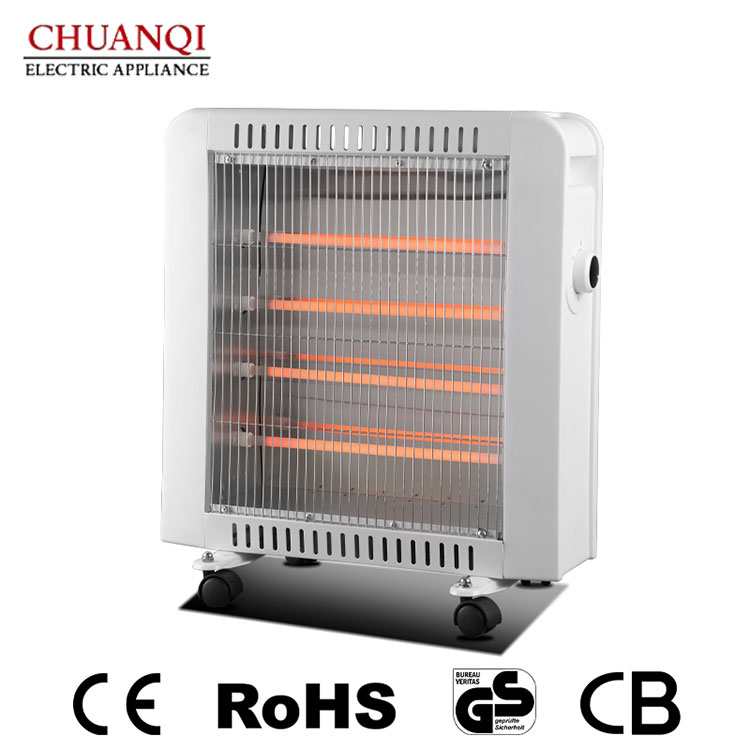 Máy sưởi thạch anh 4 ống 1600W có bánh xe Mẫu mới