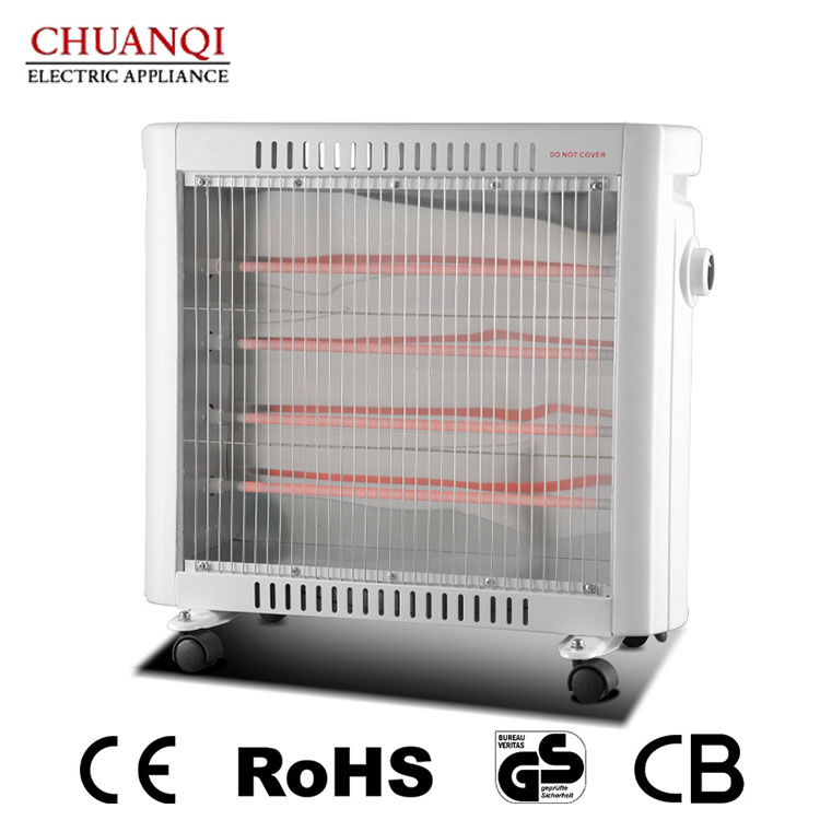 Máy sưởi thạch anh 4 ống 1600W có bánh xe