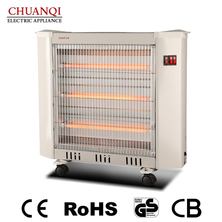 Máy sưởi thạch anh 4 ống 2000W có bánh xe