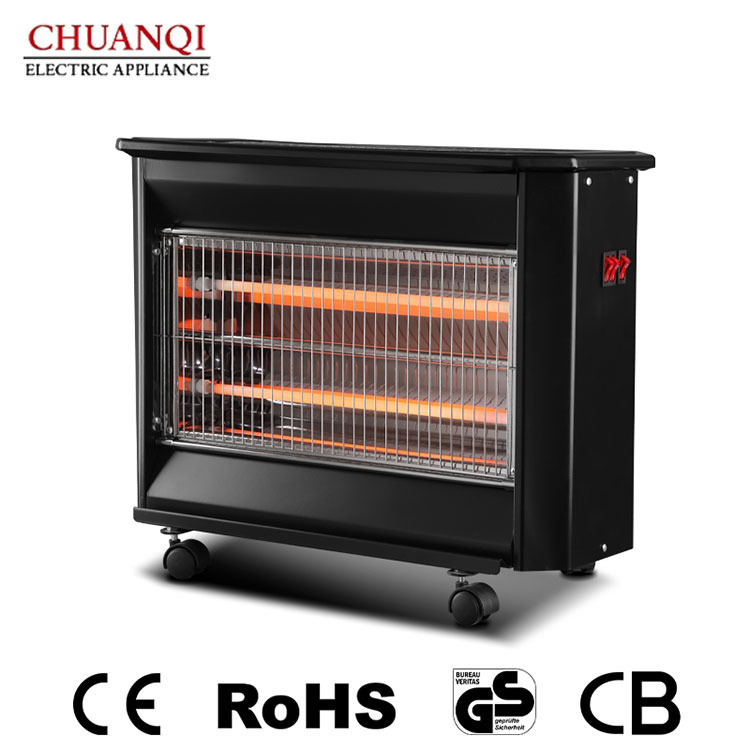 Máy sưởi thạch anh 2400W 4 ống và 1800W 3 ống có bánh xe