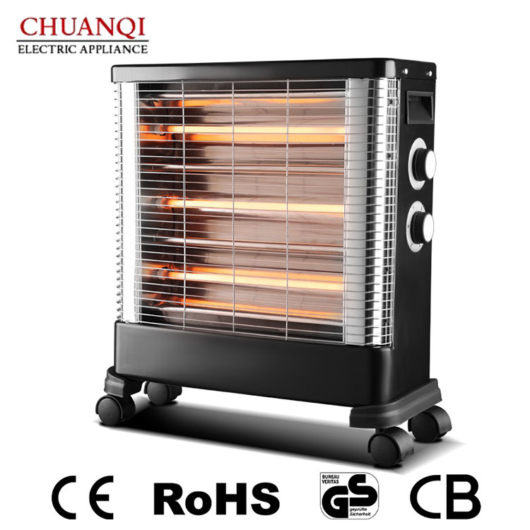 Máy sưởi thạch anh 4 ống 2400W có bộ điều chỉnh nhiệt