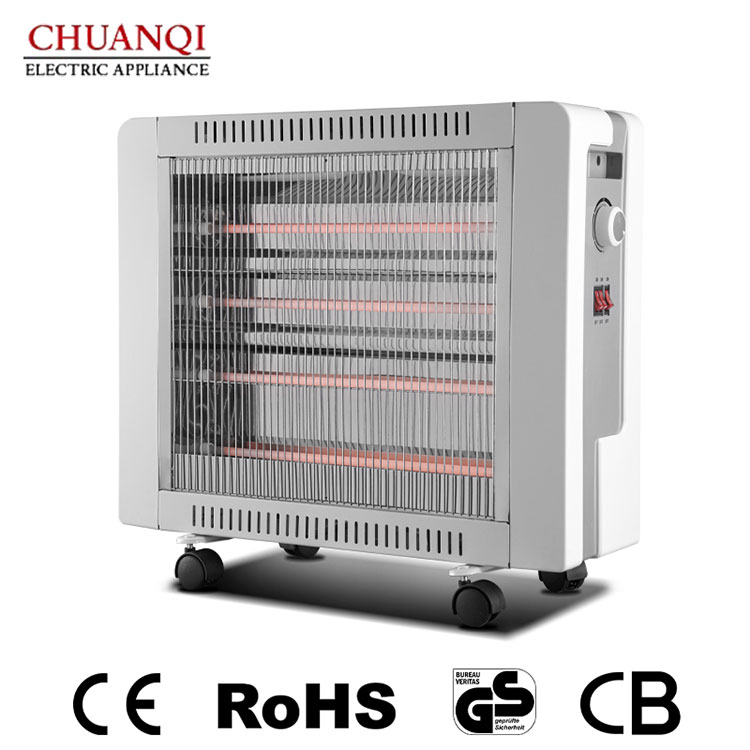 Máy sưởi thạch anh 5 ống 2400W có bánh xe