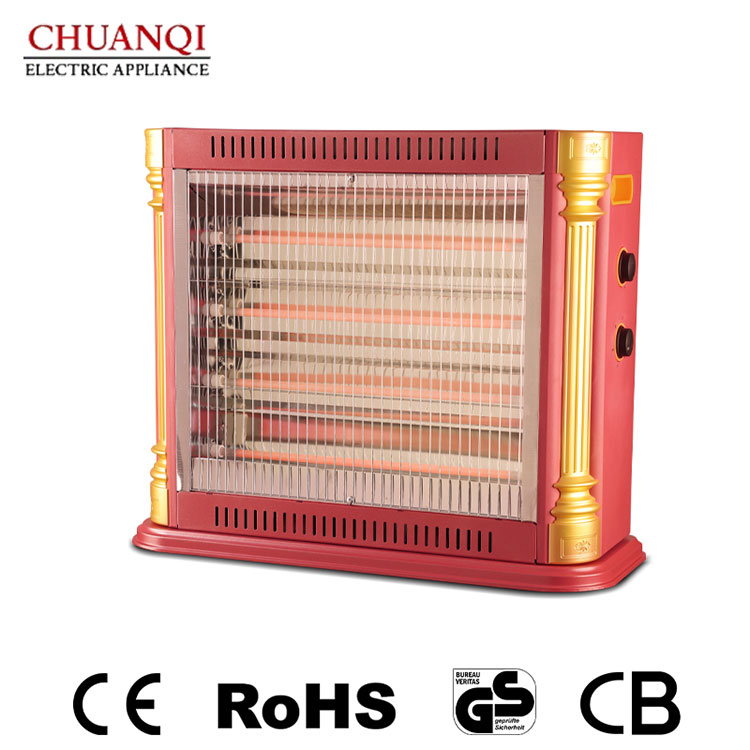 Máy sưởi thạch anh 5 ống 2400W với thiết kế cột La Mã kiểu Pháp